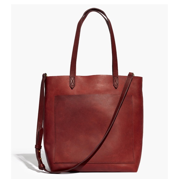 Madewell Handbags - MADEWELL The Medium Transport Tote in Dark Cabernet